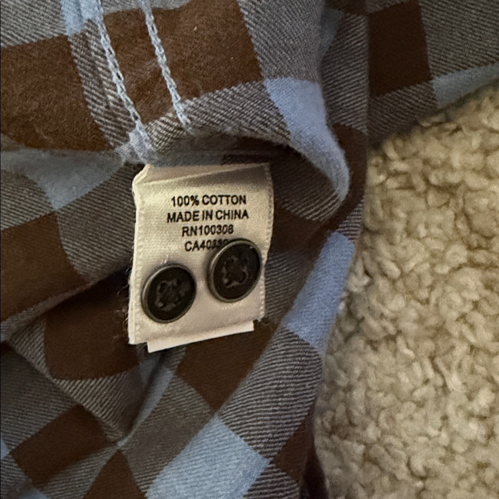 Peter Millar Brown and Light Blue Check Long-Sleeve Button-Down Shirt - Picture 6 of 6